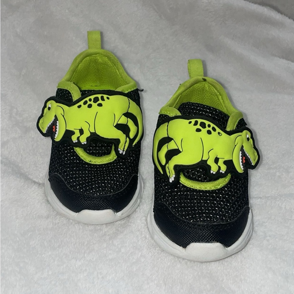 Carter's Black and Green Dinosaur Sneakers
